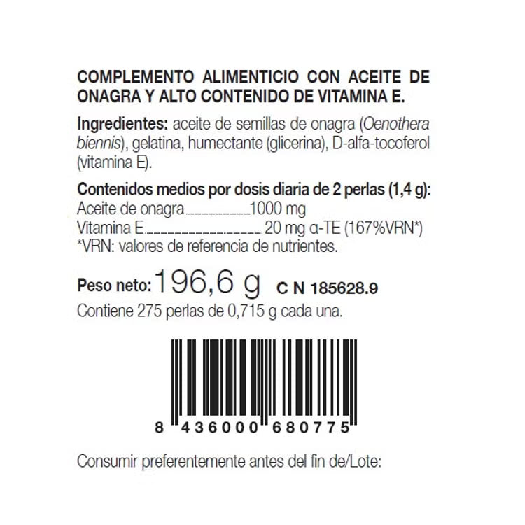 Aceite de Onagra + Vitamina E 275 Perlas - Ana Maria La Justicia