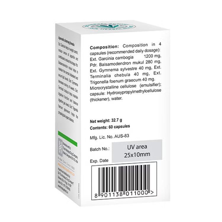 AyurSlim Himalaya 60 Cápsulas - Fórmula Ayurvédica