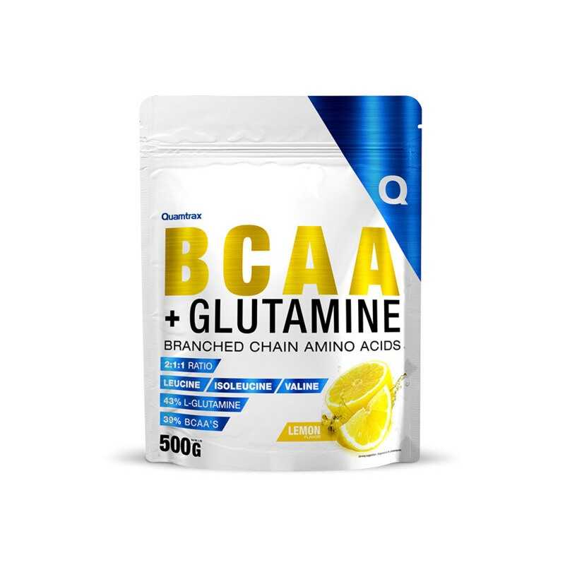Quamtrax BCAA + Glutamina 500g Sabor Limón - Ratio 2:1:1