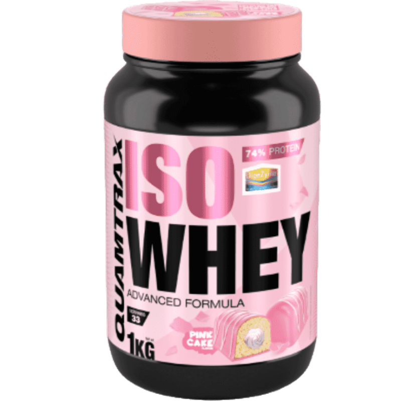 Quamtrax Iso Whey 1kg Pink Cake - Proteína de Suero 74%
