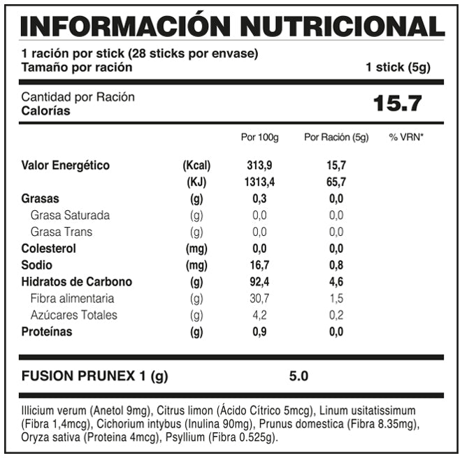 Prunex | Fibra Natural Digestiva con Ciruela y Extractos Vegetales — 28 sticks